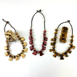 Tagua Nut jewelry bundle 3 necklaces 2 bracelets NEW Eco Friendly Sustainable